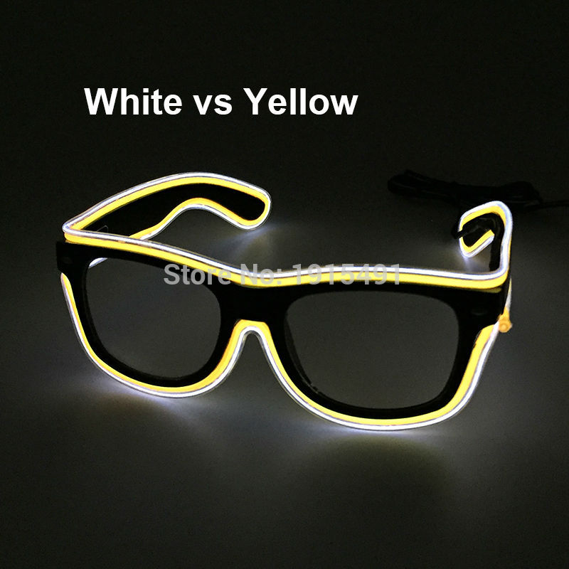 Hot Sales 10 Lighting Colors Select LED Flashing Glasses EL Wire Sunglasses Glowing Party Supplies Novelty Lighting Glow Glasses