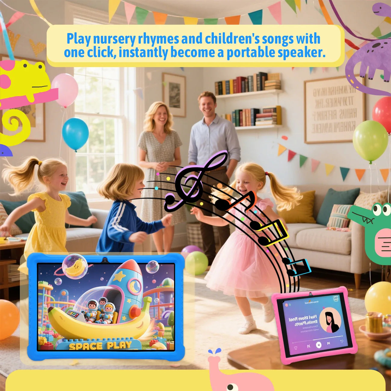 Kids Tablet， 10.1 Inch Android Learning Education Games Tablets, with Parent Control ,  Expandable ，Children's Gifts