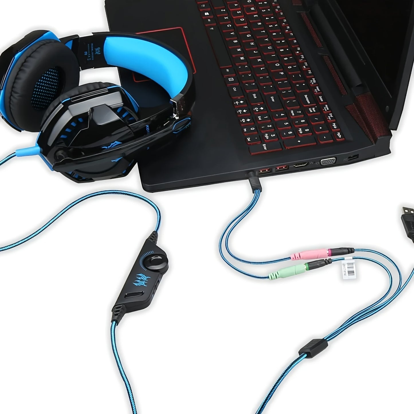 G2000 Gaming Headset, with Mic LED Light Over Ear Wired Headphones for PC Game, Video Games Ps 5, 3.5mm Audio Cable, Condenser Mic - USB