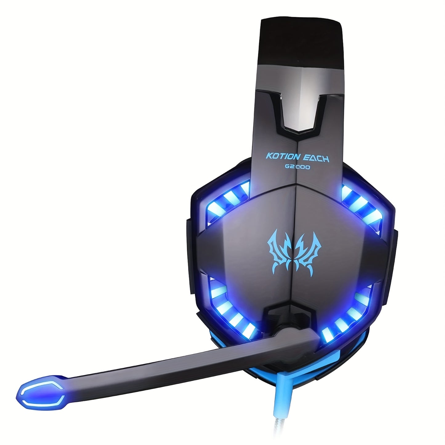 G2000 Gaming Headset, with Mic LED Light Over Ear Wired Headphones for PC Game, Video Games Ps 5, 3.5mm Audio Cable, Condenser Mic - USB