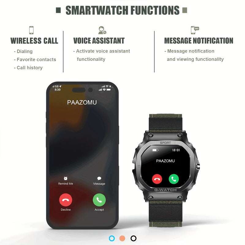 2024 New Smart Watch For Men 1.57 Inches Outdoor Sports Smartwatch With Answer/Make Call Compatible With IPhone And Android Phones G-SHOCK Style